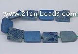 CNG3477 15.5 inches 30*40mm freeform plated druzy agate beads