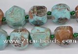 CNG3504 15.5 inches 12mm - 14mm faceted nuggets agate beads