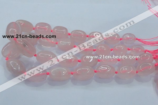 CNG351 15.5 inches 15*20mm - 25*30mm nuggets rose quartz beads