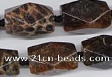 CNG3523 15.5 inches 15*25mm faceted nuggets fossil coral beads