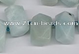 CNG3526 Top drilled  13*18mm - 15*20mm faceted nuggets amazonite beads