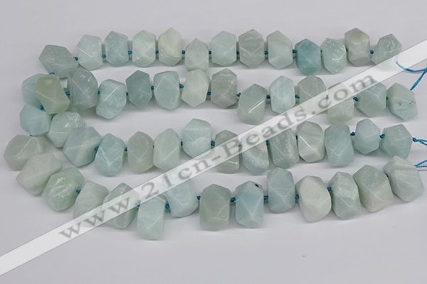 CNG3526 Top drilled  13*18mm - 15*20mm faceted nuggets amazonite beads