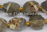 CNG3529 15.5 inches 14mm - 16mm faceted nuggets devil jasper beads