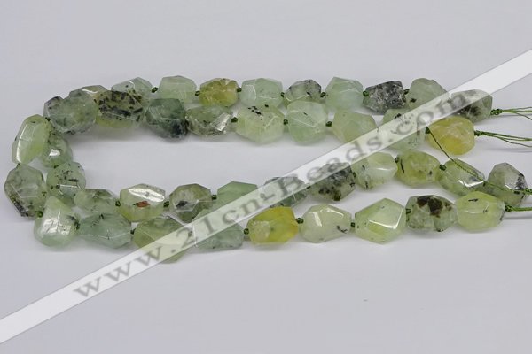 CNG3532 15.5 inches 12*16mm - 13*18mm faceted nuggets prehnite beads