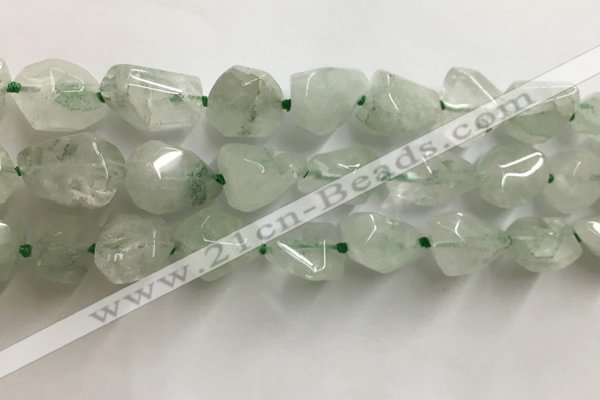 CNG3540 15.5 inches 8*12mm - 10*14mm nuggets green quartz beads