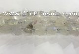 CNG3545 15*20mm - 20*25mm nuggets plated rough white crystal beads