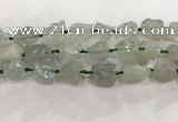 CNG3546 15*20mm - 20*25mm nuggets plated rough white crystal beads