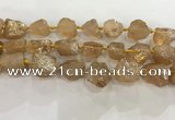 CNG3547 15*20mm - 20*25mm nuggets plated rough white crystal beads