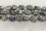 CNG3549 15*20mm - 20*25mm nuggets plated rough white crystal beads