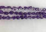 CNG3582 15.5 inches 8*10mm - 10*12mm nuggets matte amethyst beads