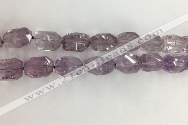 CNG3583 13*18mm - 15*20mm faceted nuggets light amethyst beads