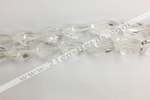 CNG3593 15*25mm - 20*35mm faceted nuggets white crystal beads