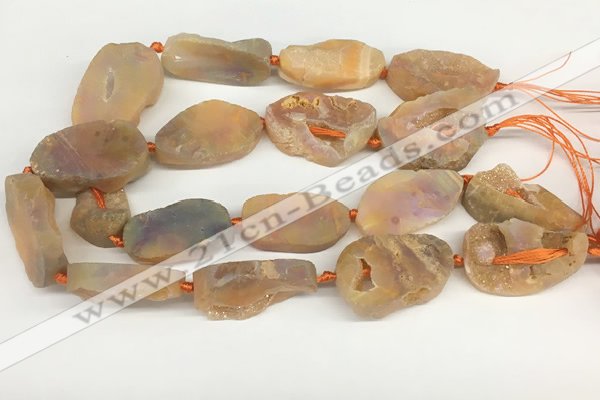 CNG3620 20*35mm - 30*45mm freeform plated druzy agate beads