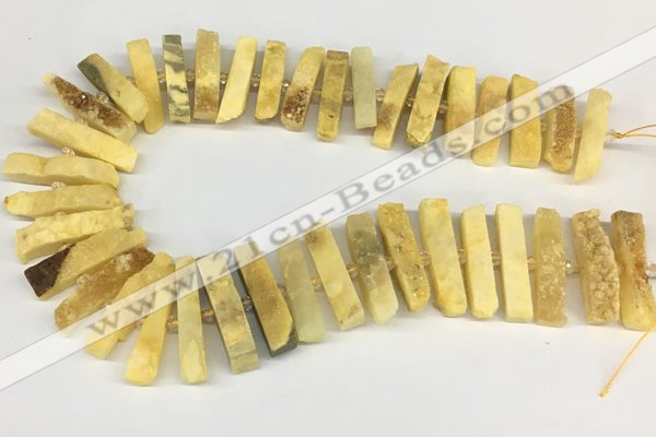 CNG3631 15.5 inches 5*30mm - 8*35mm sticks druzy agate beads