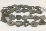 CNG3646 15.5 inches 22*30mm - 30*40mm freeform plated druzy agate beads