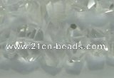 CNG365 15.5 inches 10*20mm faceted nuggets white crystal beads