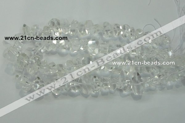 CNG365 15.5 inches 10*20mm faceted nuggets white crystal beads