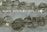 CNG366 15.5 inches 10*20mm faceted nuggets smoky quartz beads