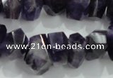 CNG367 15.5 inches 10*20mm faceted nuggets amethyst beads