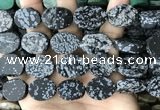 CNG3710 15.5 inches 15*20mm oval rough snowflake obsidian beads