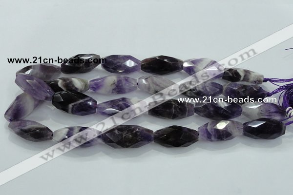 CNG372 15.5 inches 16*35mm faceted nuggets amethyst beads