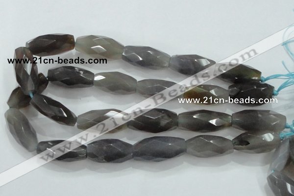 CNG373 15.5 inches 20*35mm faceted nuggets grey agate beads