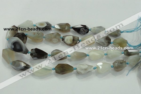 CNG375 15.5 inches 15*20mm – 20*35mm faceted nuggets agate beads