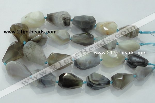 CNG376 15.5 inches 18*22mm – 25*38mm faceted nuggets agate beads