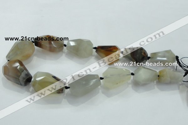 CNG379 15.5 inches 18*22mm – 25*38mm faceted nuggets agate beads