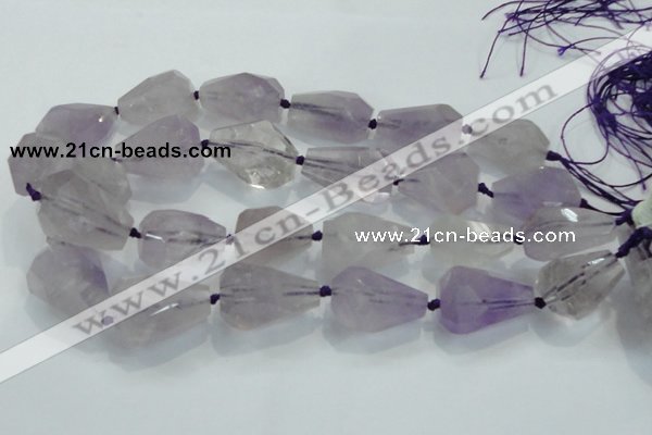 CNG380 15.5 inches 22*30mm faceted nuggets amethyst beads