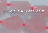 CNG384 15.5 inches 15*20mm – 25*30mm faceted nuggets rose quartz beads