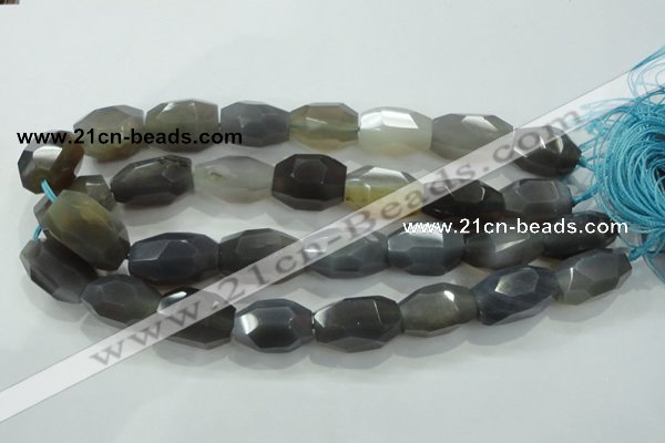 CNG394 15.5 inches 16*26mm faceted nuggets grey agate beads