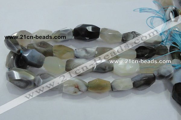 CNG395 15.5 inches 15*25mm – 22*30mm faceted nuggets agate beads