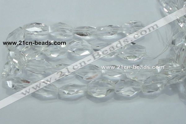 CNG403 15.5 inches 18*30mm faceted nuggets white crystal beads