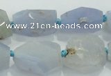 CNG404 15.5 inches 15*20mm - 18*30mm faceted nuggets blue chalcedony beads