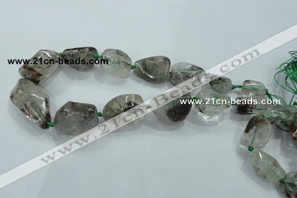 CNG418 15.5 inches 15*18mm - 25*38mm nuggets green-phantom beads