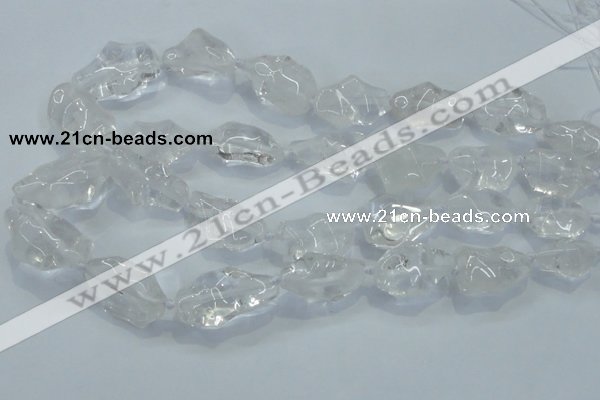 CNG421 15.5 inches 15*20mm - 18*28mm nuggets white crystal beads