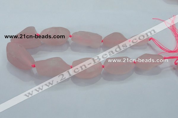 CNG434 15.5 inches 20*30mm – 25*48mm nuggets rose quartz beads