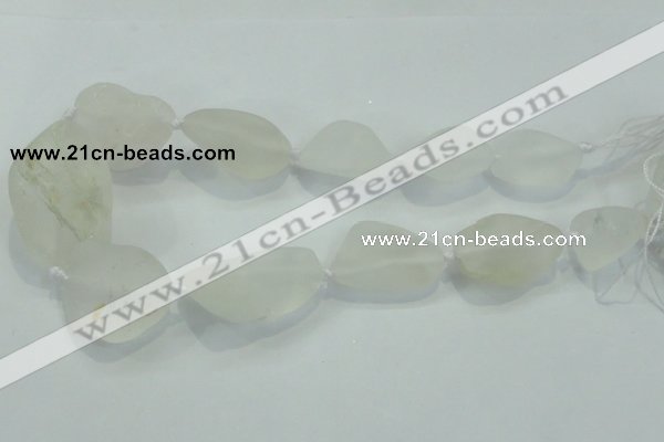 CNG437 15.5 inches 20*25mm – 28*40mm nuggets white crystal beads