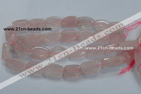 CNG450 15.5 inches 15*22mm faceted nuggets rose quartz beads