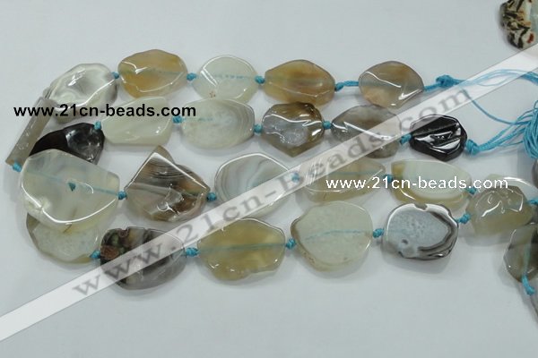 CNG451 15.5 inches 20*28mm - 30*42mm nuggets agate gemstone beads