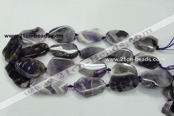 CNG453 15.5 inches 20*25mm - 25*40mm nuggets amethyst gemstone beads