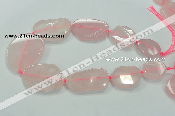 CNG460 15.5 inches 20*30mm - 45*55mm nuggets rose quartz beads