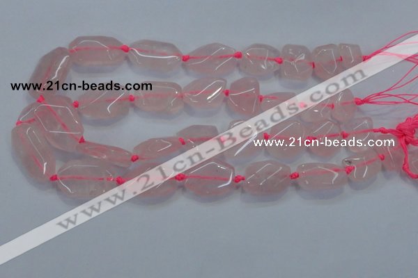 CNG465 15.5 inches 13*18mm - 20*30mm nuggets rose quartz beads