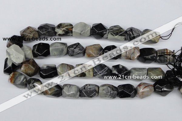 CNG47 15.5 inches 18*20mm faceted nuggets jasper gemstone beads