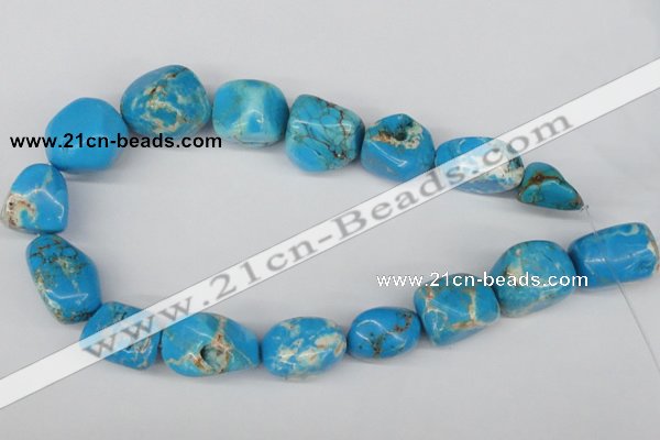 CNG48 15.5 inches 20*25mm nuggets dyed turquoise gemstone beads