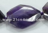 CNG484 15.5 inches 28*35mm twisted & faceted nuggets amethyst beads