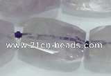 CNG489 15 inches 22*32mm twisted & faceted nuggets amethyst beads