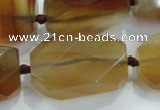 CNG490 15 inches 18*32mm twisted & faceted nuggets agate beads