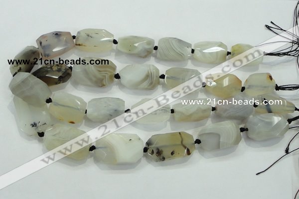 CNG491 15 inches 18*25mm – 30*35mm twisted & faceted nuggets agate beads